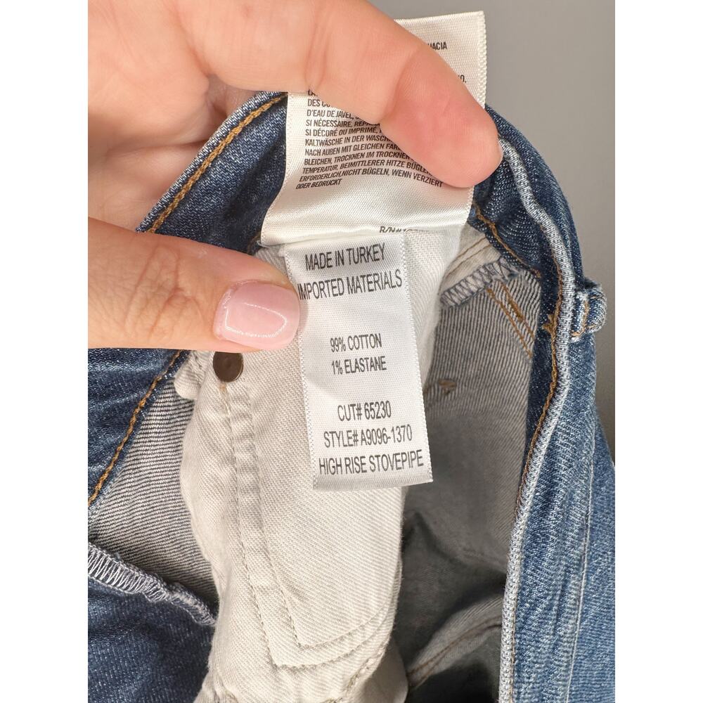 AGOLDE High Rise Stovepipe Straight Jeans Aspire Stretch Denim Size 27 - Picture 5 of 6